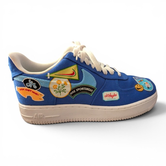 Nike Shoes - Nike Air Force One 07 LA Dodgers Lakers Patchwork Special Release Blue Women 9.5
